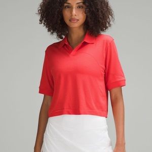 New With Tag Lululemon Swiftly Tech Relaxed Fit Polo Short Sleeve Red, Size 2
